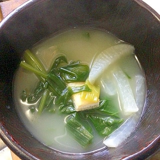 間引き菜の塩スープ